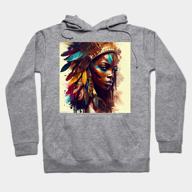 Powerful African Warrior Woman #5 Hoodie by Chromatic Fusion Studio